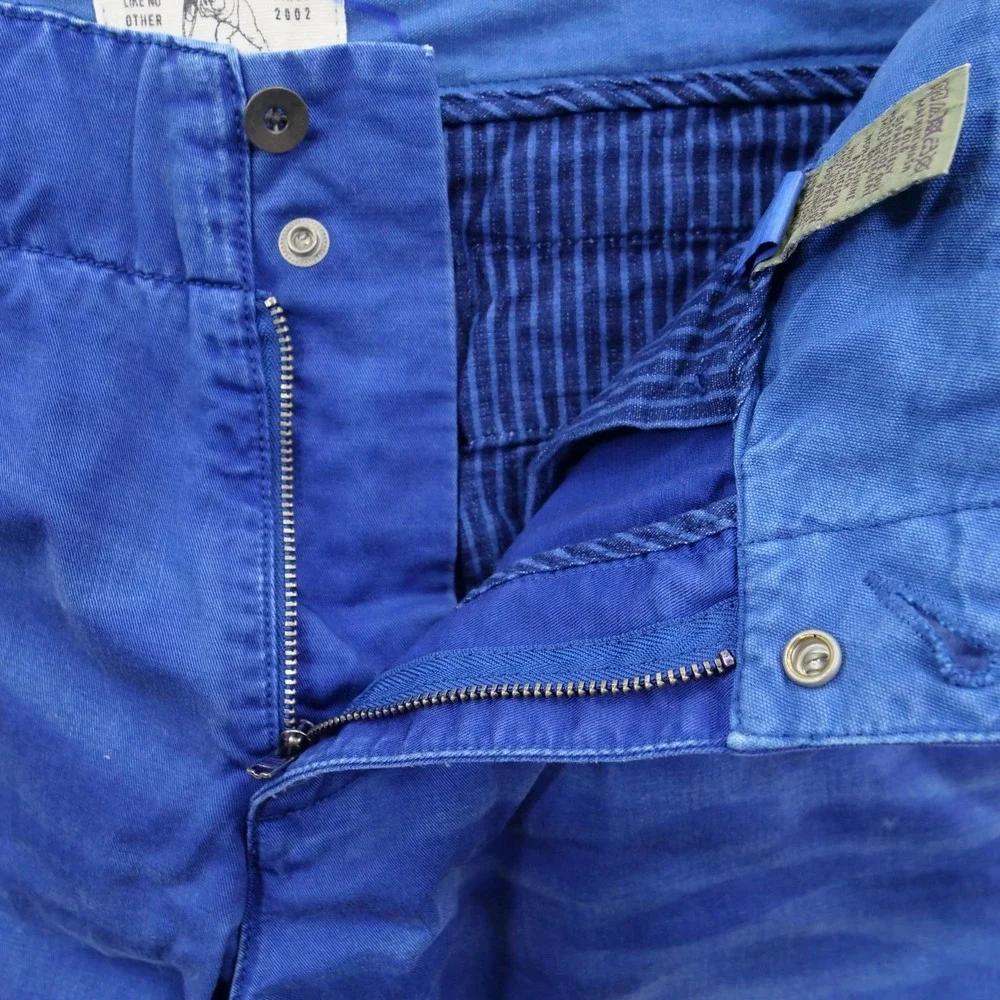 PRPS Goods Pants Mens 32 Blue Chino Straight Leg Cotton Twill Casual